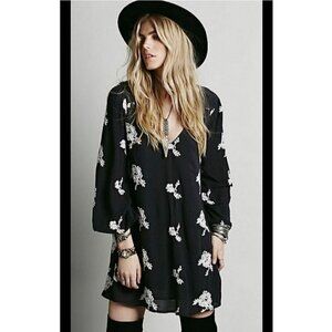 Free People | Embroidered Austin Mini Dress in Black